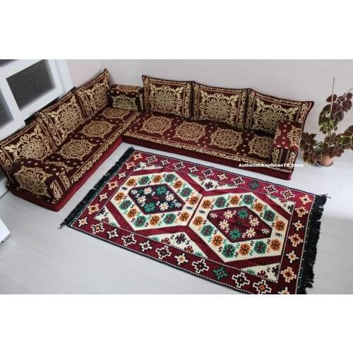Outdoor Floor Seating, Arab Seat Oriental Patterns, Ottoman Table, Hookah Sofa, Carpet, Sofa, oriental pattern, Ottoman table