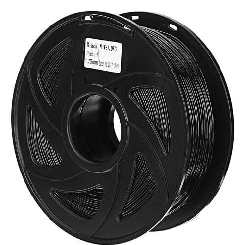 High quality Creality 3D 1.75mm 1KG/roll Black Color TPU Flexible Filament For cr-10 S4 S5 ender-3 Reprap/Makerbot 3D Printer