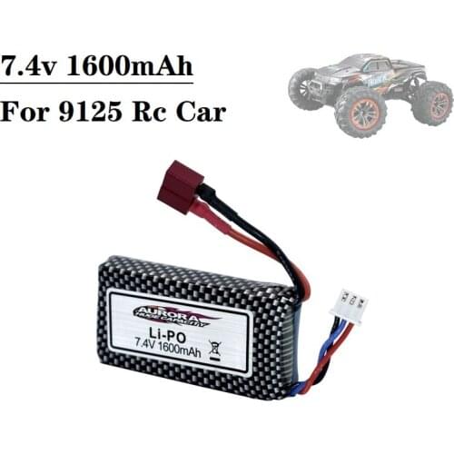 1Pcs Upgrade 7.4v Battery For 9125 Remote Control Rc Car Spare Parts 7.4v 1600mah Lipo Battery XLH 9125 battery 1600mah 7.4V