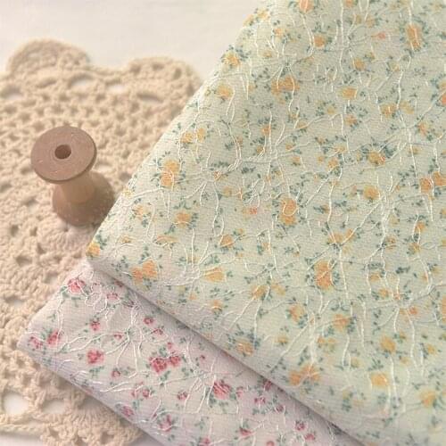 2-color Floral Lace Polyester Fiber Fabric Fresh Pastoral Blouse Dress Hanfu Curtain Cheongsam Fabric