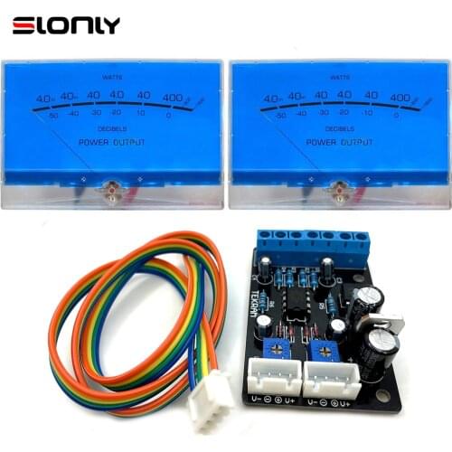 2pcs Big P-200 Classic Lake Blue VU Meters with Driver Board Class A Amp DB Level Meter Audio Power Meter Head with Backlight