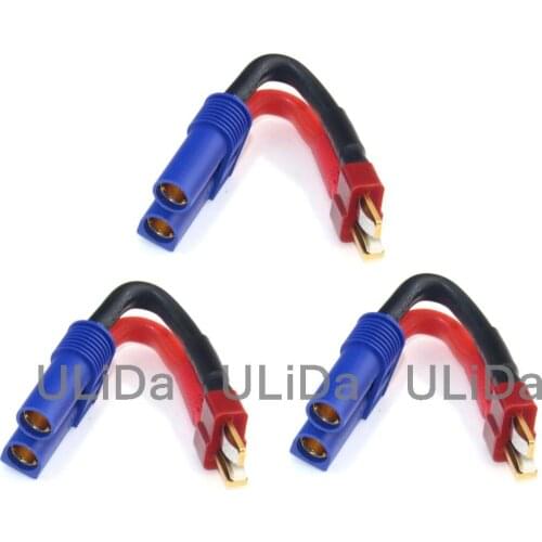 3PCS EC5 Female to T-Plug Deans Male Power Charger Adapter /w 12AWG Wire for RC Helicoper Mini Multirotor Quadcopter