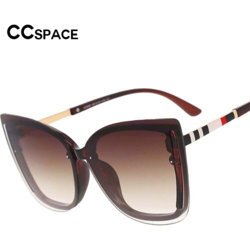 53307 Cat Eye Square Large Frame Classic Ladies Sunglasses Decorative Brand Design Stripe Legs Womens Shade UV400