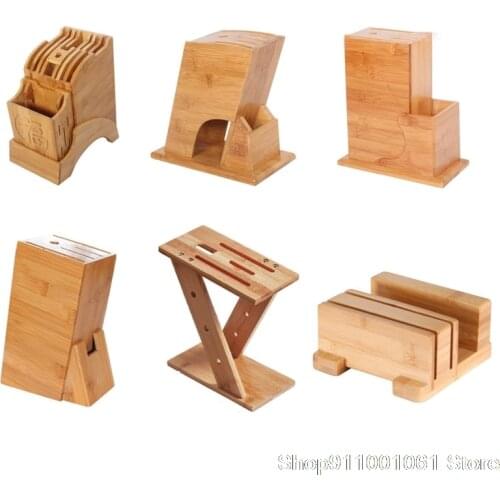 Bamboo Wood Knife Holder Kitchen Supplies Kitchen Knife Holder Storage Tool Shelf Chopstick Holder Multi-function Rack