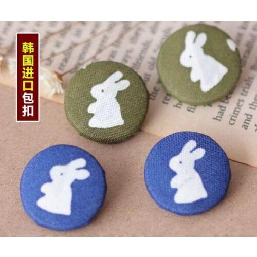 Free shipping 40pcs/lot Button rabbit covered button cute button womens clothes button 23mm