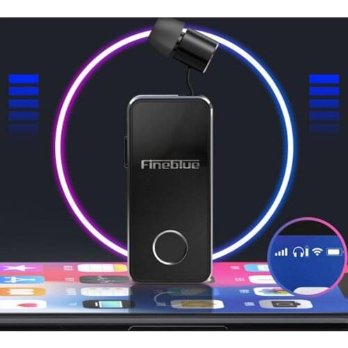 1Pc Fineblue I-X9 Bluetooth 5.0 Wireless Earphone Retractable Clip Design with Microphone Hands-free Noise Canceling Headset