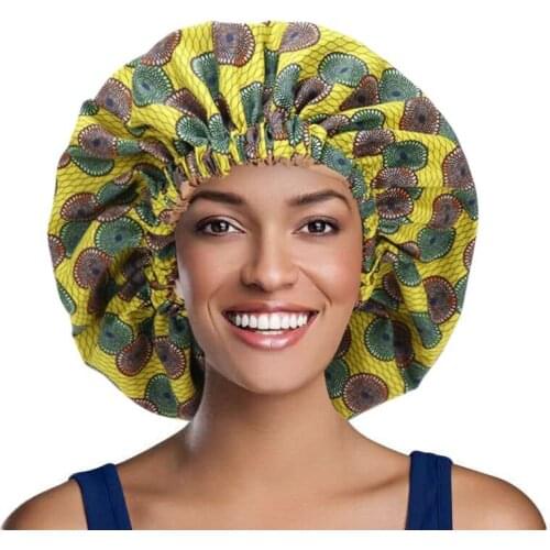 Large Satin Bonnet Women Big Size Beauty Print Satin Silk Bonnet Sleep Night Cap Head Cover Bonnet Hat Cancer Headwear Bonnet