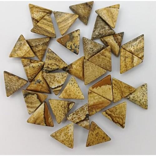 Wholesale Fashion natural picture stone beads Triangle CAB CABOCHON for jewelry Accessories 8.55m 50pcs/lot free shipping