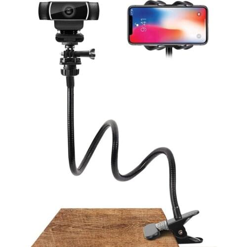 Holder For Phone Webcam Stand Flexible Adjustable Desk Mount Gooseneck Clamp Clip Camera Holder Mobile Phone Accessories