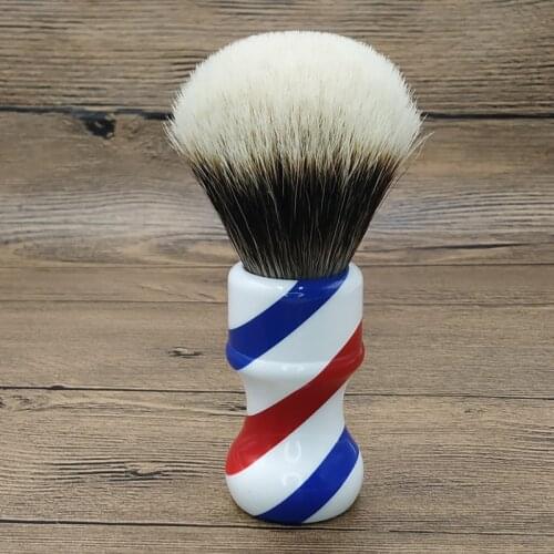 Dscosemtic 24mm barber pole SHD gel tip two band badger hair knot shaving brush with resin handle