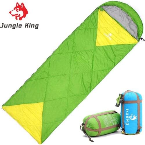 Jungle King New spring super light imitation sleeping bag outdoor envelope camping camping double sleeping bag warm weather