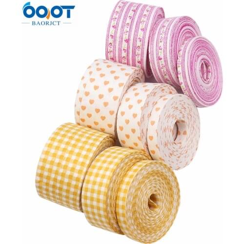 Double-Sided Geometry Cloth Ribbons 5Yards M-21623-962 10/25/38MM DIY Crafts Hairclip Apparel Accessories and Sewing Decorations