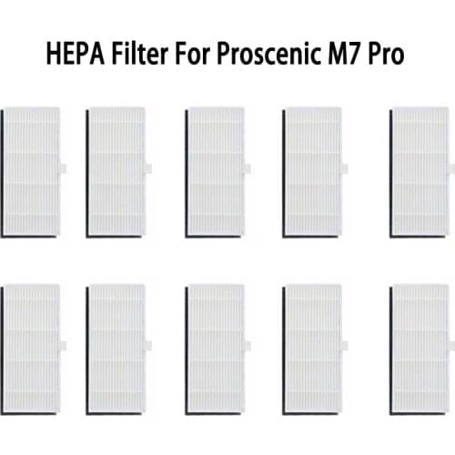 10PCS Hepa Filter for Proscenic M7 Pro Robot Vacuum Cleaner er Robotic Replacement Parts