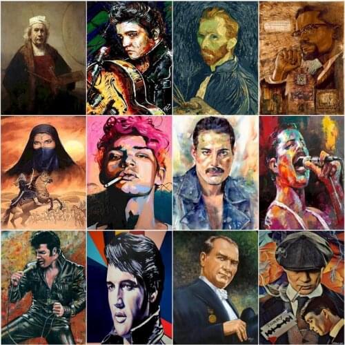 GATYZTORY Frame DIY Man Painting By Numbers Figure Picture Canvas By Numbers Modern Abstract Handpainted Oil Painting For Home