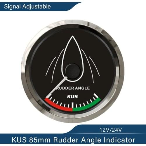 KUS 85mm Boat Rudder Angle Indicator Marine Gauge Adjustable Signal 12V 24V with Backlight