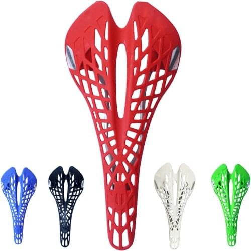 Lightweight red green plastic fixed bicycle road bike seat spider cycling saddle manufacturer