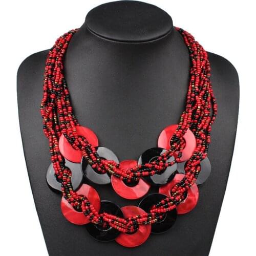 Fahion Jewelry Geometric Colorful Necklace Women Exaggerated Necklace Punk Collar Female Accessories