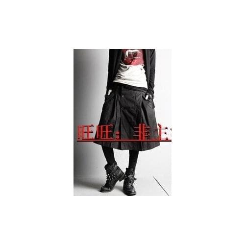 Mens Pants Skirt Fashion Tide Plus Size Culottes Summer Knee Length Trousers Nightclub Singer Costumes Hot 2020 New