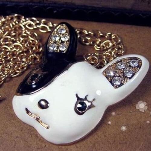 2021 New Fashion Hot Selling Black and White Rabbit Long Necklace Chain (Color As Shown In Figure) for women