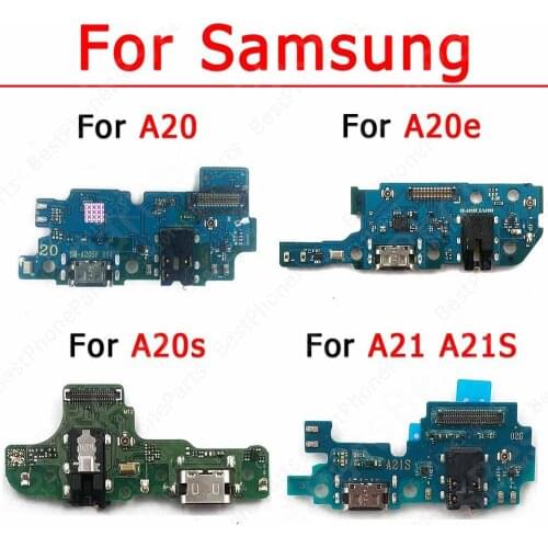 Original Charging Port For Samsung Galaxy A20 A20E A20S A21 A21S Charge Board Pcb Dock Flex Plate Usb Connector Spare Parts
