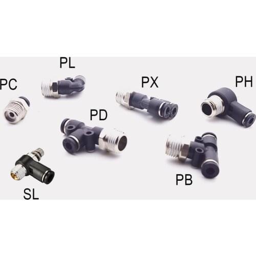 Male Thread Pneumatic Fittings 1/8 1/4 3/8 1/2 Compressor Accessories Air Quick Pipe Connectors Air Hose Fittings Spare Parts