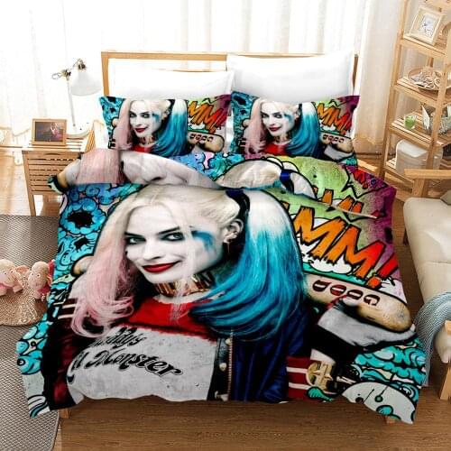 Duvet Cover 3D Sexy clown suicide team mans dream Bedding Sets King Queen Twin Size 3pcs PillowCase