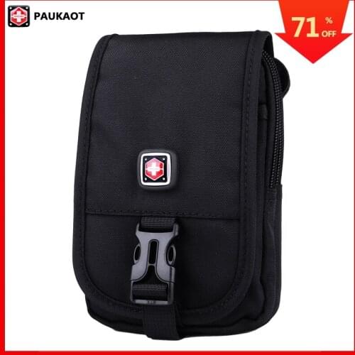 PAUKAOT Men Casual Belt Bag Waist Packs Travel Fanny Waterproof Mobile Phone Pouch