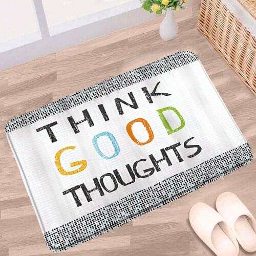 Anti-slip Carpet Text Printing Decor Doormat Bathroom Rugs Toilet Bath Mats Bedroom Door Entrance Kitchen Mat Washable Floor Pad