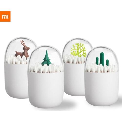 Xiaomi Translucent storage box cotton swab storage box plant shape storage box cotton pad storage box plastic toothpick box