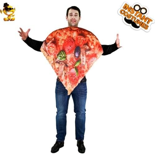 Yummy Pizza Slice Jumpsuit Halloween Funny Mens Food Cosplay Costume Interesting Theme Party Show Clothing for Adults
