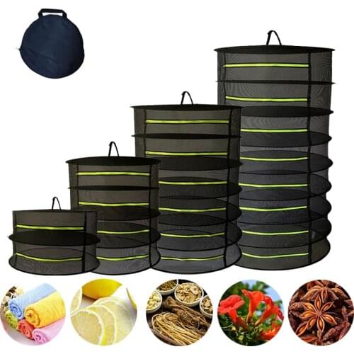 Diameter 60CM 2/4/6/8 Layers Plant Drying Net Herb Drying Rack Hanging Mesh Net Dryer Bag for Flowers Buds Plants Organizer