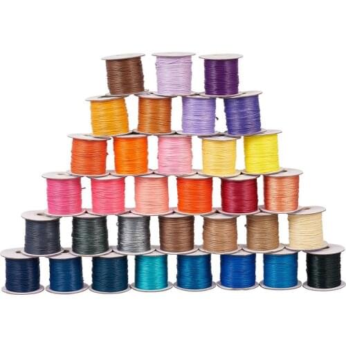 Waxed Polyester Cord 1mm Korean Waxed Cord Thread Beading String for Jewellery DIY Bracelets Making,about 88 yard/Roll
