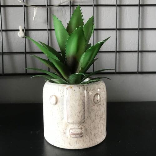 Small Man Face Vase Planter Silicone Molds for Concrete Plaster Epoxy Resin Clay Pot Making Round Cement Candlestick Tray Mould
