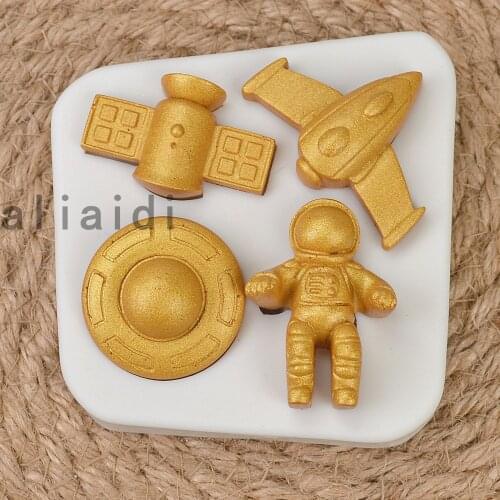 Space Astronaut Silicone Mold Fondant Cake Decorating Mould Sugarcraft Chocolate Baking Tools Kitchenware For Cakes X104