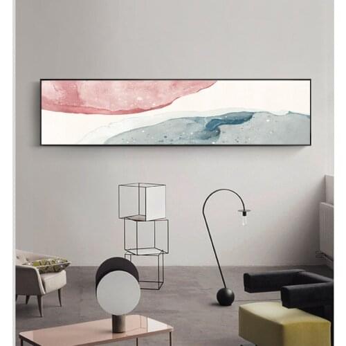 Nordic Modern Paintings Abstract Color Water Ink Canvas Wall Art Large Pink Pictures For Girl Bedroom Bedside Decor Kids Room