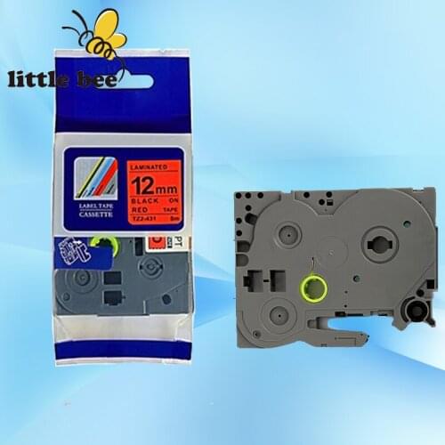 Compatible for TZ label tape tze tz tape Tze431 tz431 tze 431 12mm*8m black on red Tze-431 P-touch Ribbon label maker