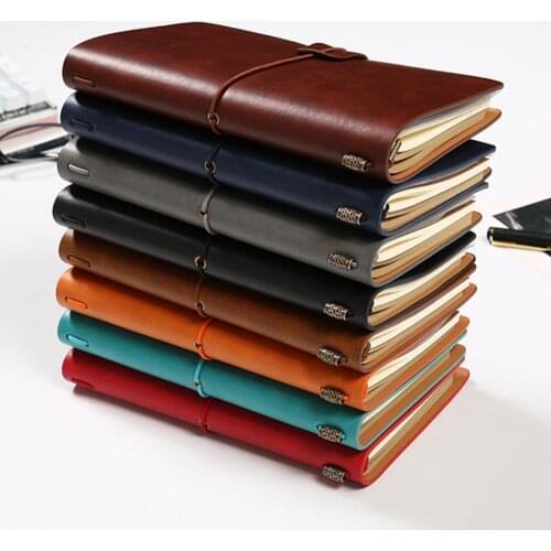 Travelers Vintage Notebook PU Leather Blank Kraft Diary Note Book Journal Sketchbook Stationery School Office Supplies