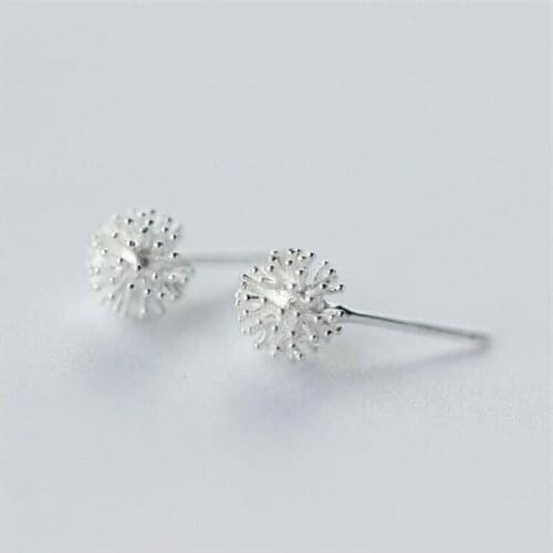 Newest 925 Sterling Silver Womens Jewelry Fashion Tiny Flower Dandelion Stud Earrings Gift For Girls Kid LadyES276
