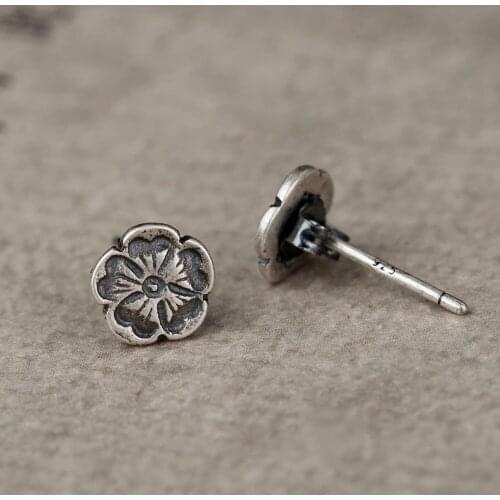 925 Sterling Silver Rose Stud Earrings Women Earrings Trendy Party Wedding Jewelry for Girls Women Jewelry Punk Earrings