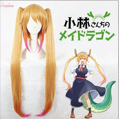 Miss Kobayashis Dragon Maid Tohru Cosplay Costume for Women Kobayashi San Chi No Maid Uniforms Costume+wig full set