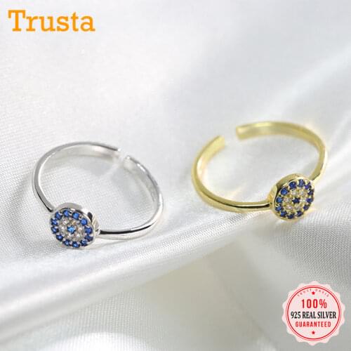 Trustdavis Authentic 100% 925 Real Sterling Silver CZ Lucky Eye Of Guardian Finger Rings For Women Sterling Silver Jewelry DS968