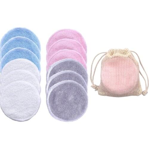10PCS/Set Reusable Bamboo Fiber Washable Rounds Pads Makeup Removal Cotton Pad Cleansing Facial Pad Cosmetic Tool Skin Care