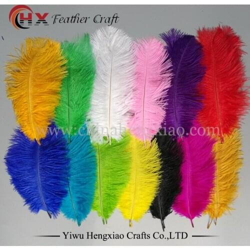 10pcs High Quality Rubber Red ostrich feathers 8-10 inches/20-25 cm Party Decor Accessories Wedding Decoration 12 Colors
