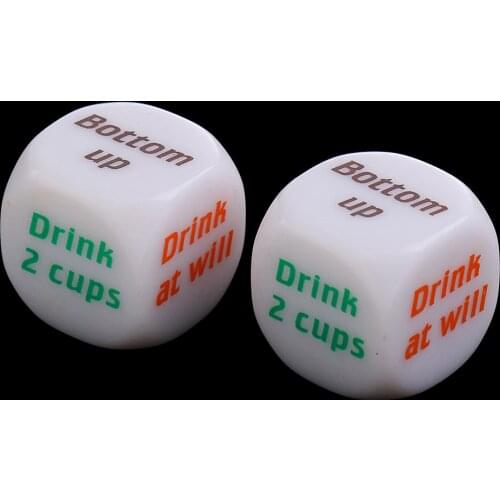 2Pcs Acrylic Dies Drinking Game Dice Drink Roll Decider for Pub Bar Toy Gift