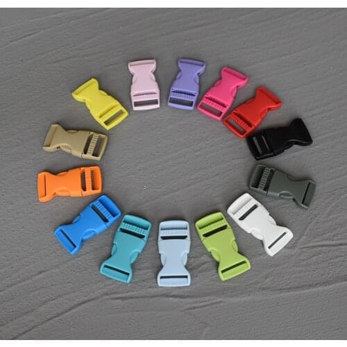 20 Pcs Colorful Plastic Renegade Detach Buckle 15/20/25mm DIY Bag dog collar Paracord Buckles Bracelet Trinket