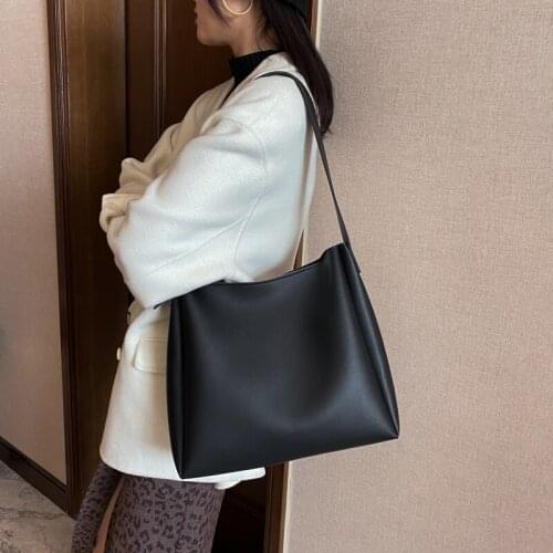 2021 Simple Fashion Large-Capacity Handbag Women PU Leather Shoulder Bags Fashion Tote Handbags Travel Beach Bag Phopping Bag