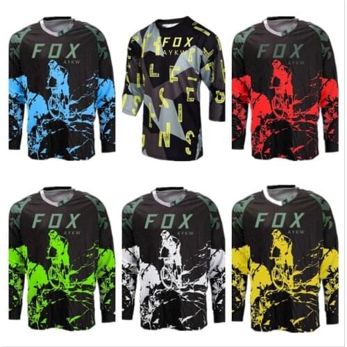 2021 Moto Bicycle Jersey Long Sleeve Cycling Racing Enduro Mtb Shirt Downhill Camiseta Motocross Mx Mountain Bike Clothing Fox