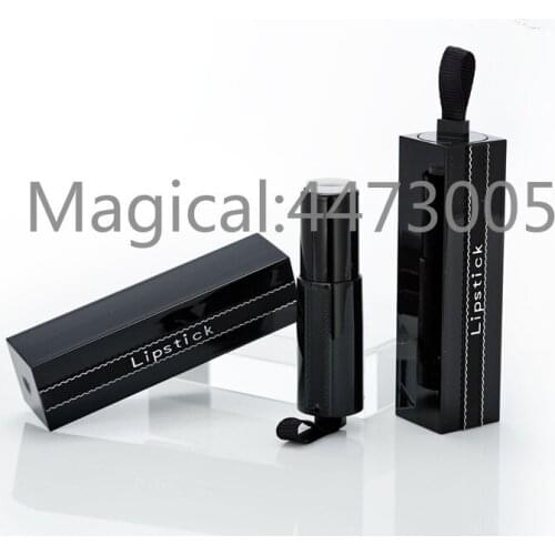 5/10/30/50pcs Empty 12.1mm Black Square Lipstick Tube with silk rubber Cosmetic Lip Balm Refillable Package Container DIY Bottle