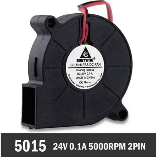 5pcs Gdstime 24V 2Pin Brushless DC Turbine Cooling Blower Fan 5cm 50mm 50x15mm 5015S