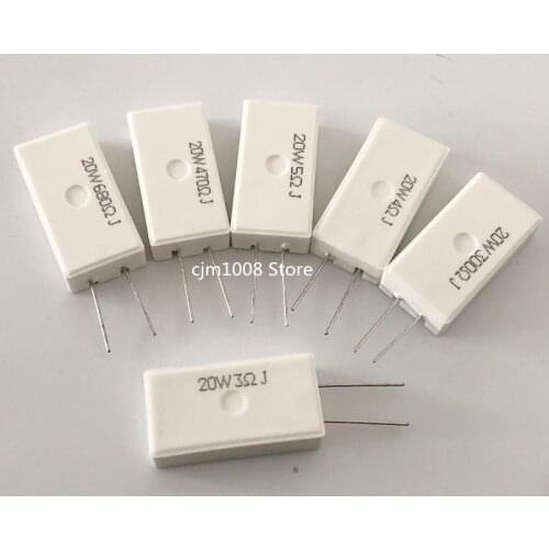 5PCS RX27-5 Vertical Cement Resistance SQM 20W 10R 12R 15R 20R 30R 33R 47R 50R 51R 68R 100R 150R 200R 220R 300R